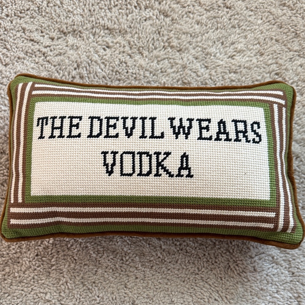 Furnish needlepoint pillow